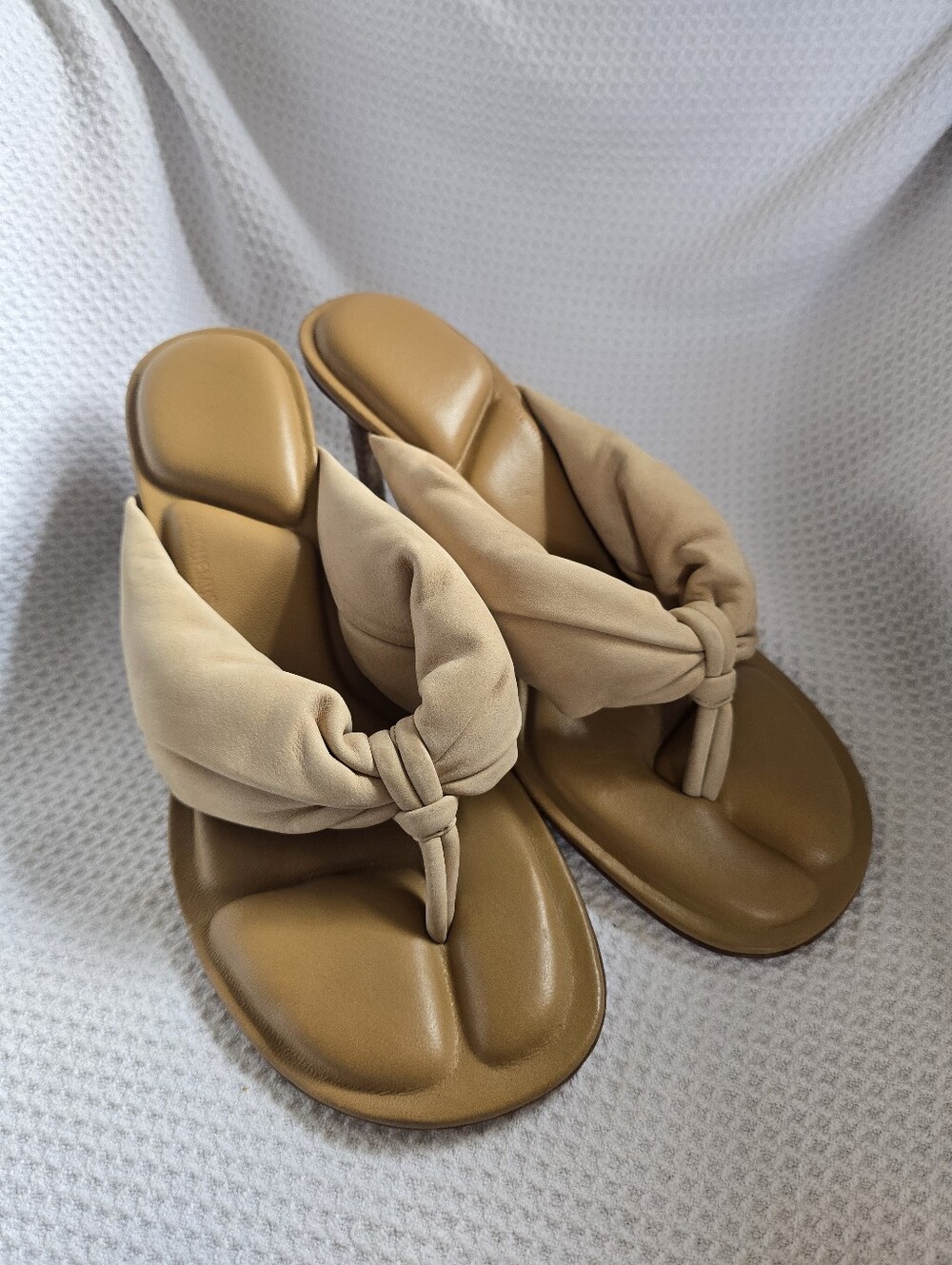 Jacquemus Tan Les Sandales Nocio Heeled Sandals Size 38 7.5 Luxury Designer